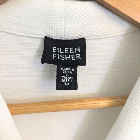 Eileen Fisher White Cotton Button Blazer Size M - Picture 2 of 4